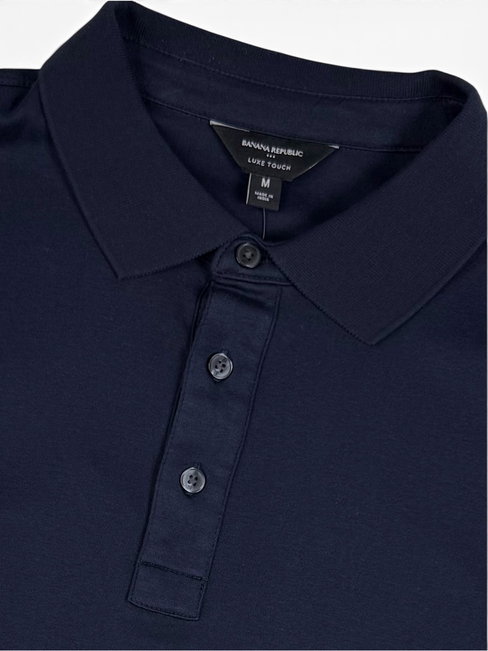 Banana Republic Luxe Touch Polo Preppy Navy Men’s Medium NWT